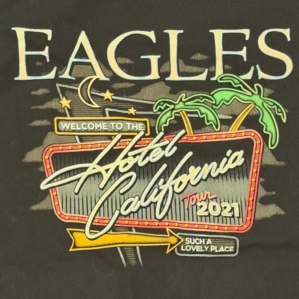 Eagles "Hotel California" Tour 2021 Tee Black IN-N-OUT vintage band t-shirt